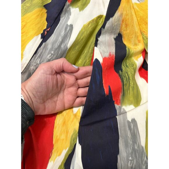 COS Women's 6 Watercolor Hi-low Midi Dress Cotton Sleeveless Swing Artsy Unique - Picture 7 of 10